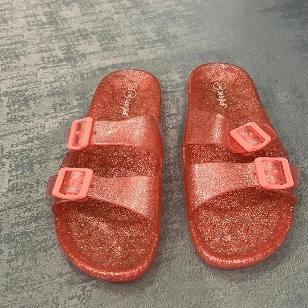 Youth Cat & Jack Pink Shimmer Sandals - Picture 2 of 6